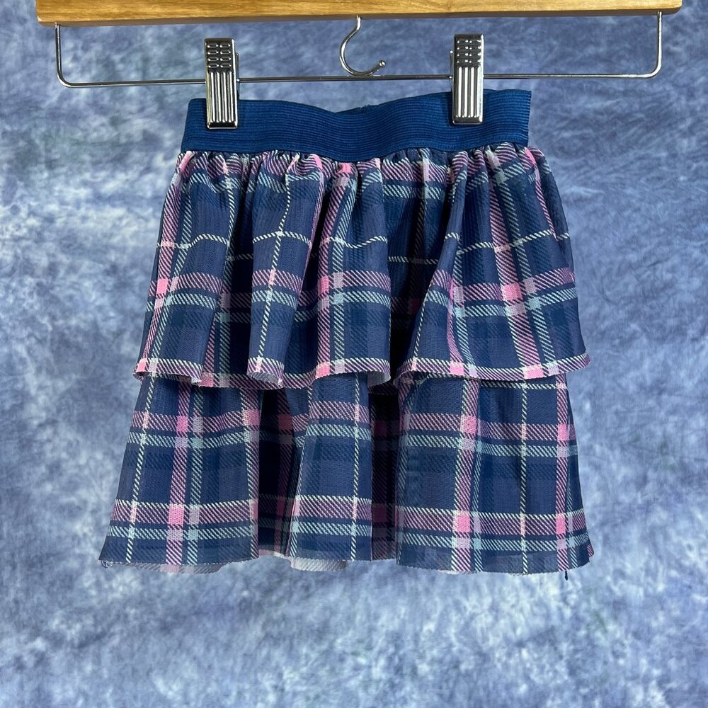 Disney Lilo and Stitch Blue and Pink Plaid Skirt Girls Sz 4-5